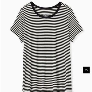 Torrid - Super Soft Black + White Striped Tee 3X